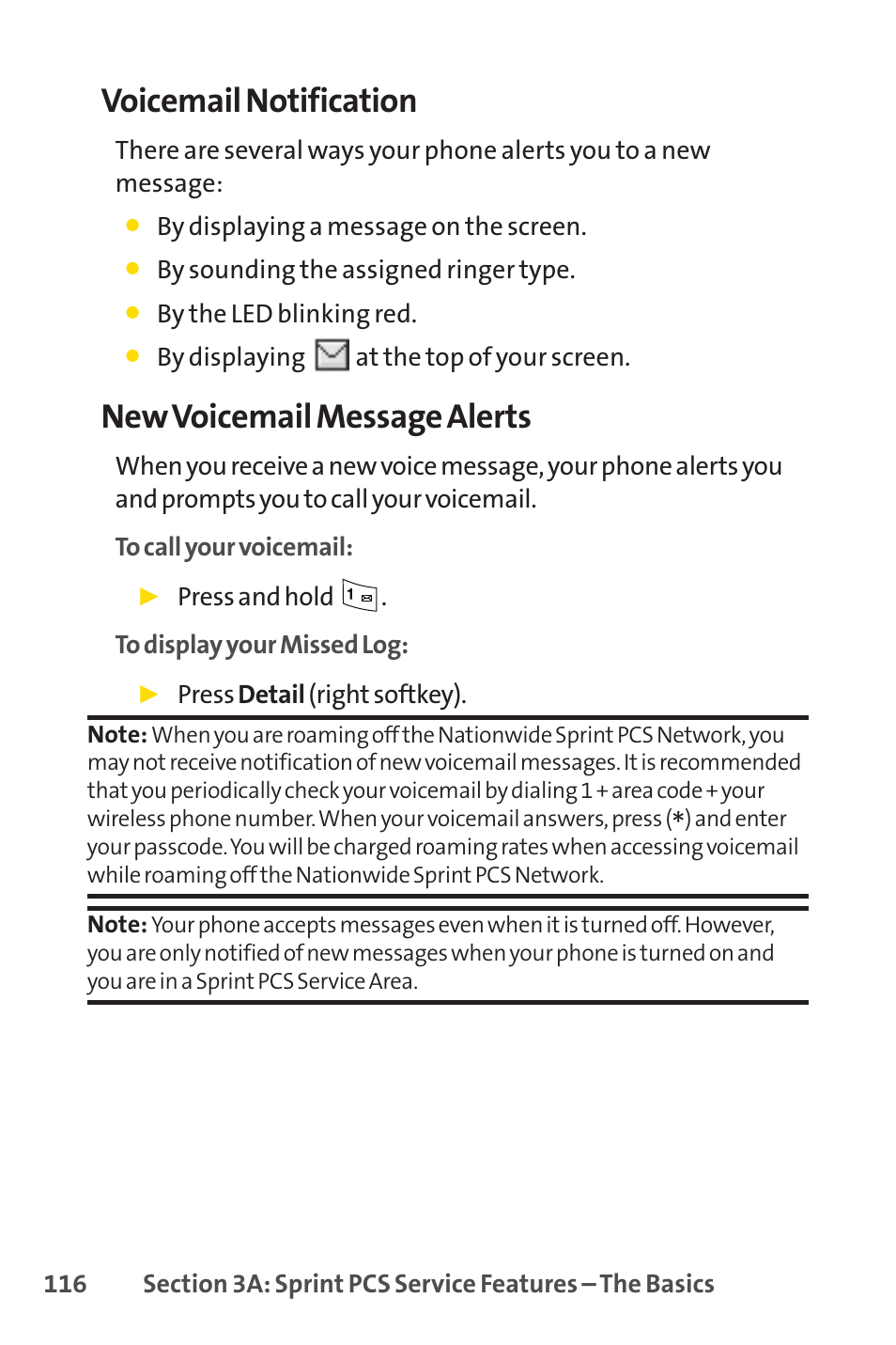 Voicemail notification, New voicemail message alerts | LG LX150 User Manual | Page 129 / 189