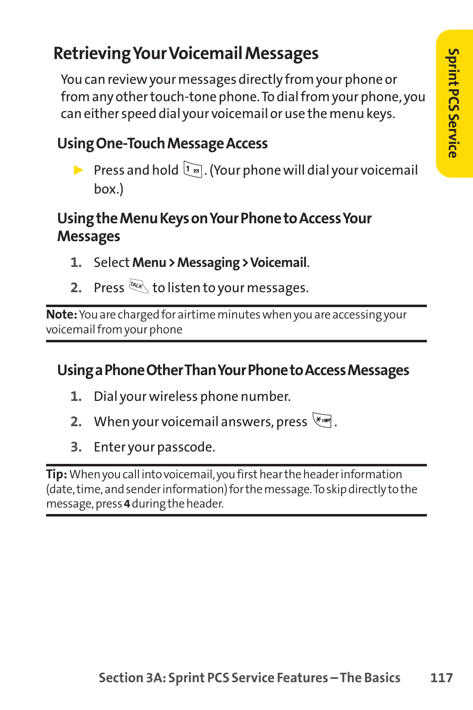 Retrievingyour voicemail messages | LG LX150 User Manual | Page 130 / 189