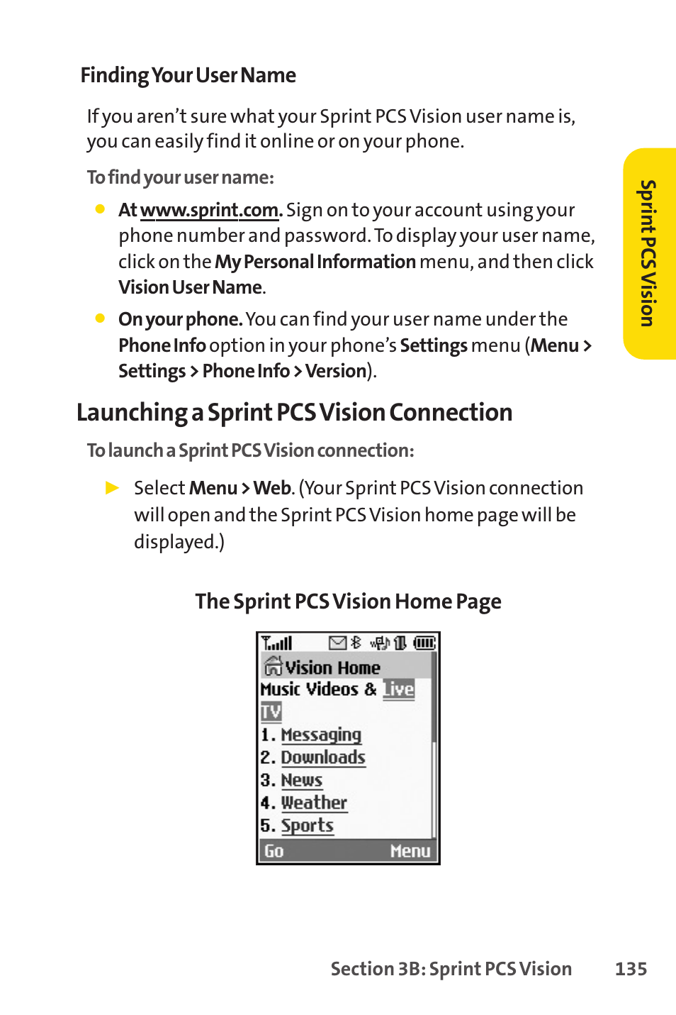 Launching a sprint pcs vision connection | LG LX150 User Manual | Page 148 / 189