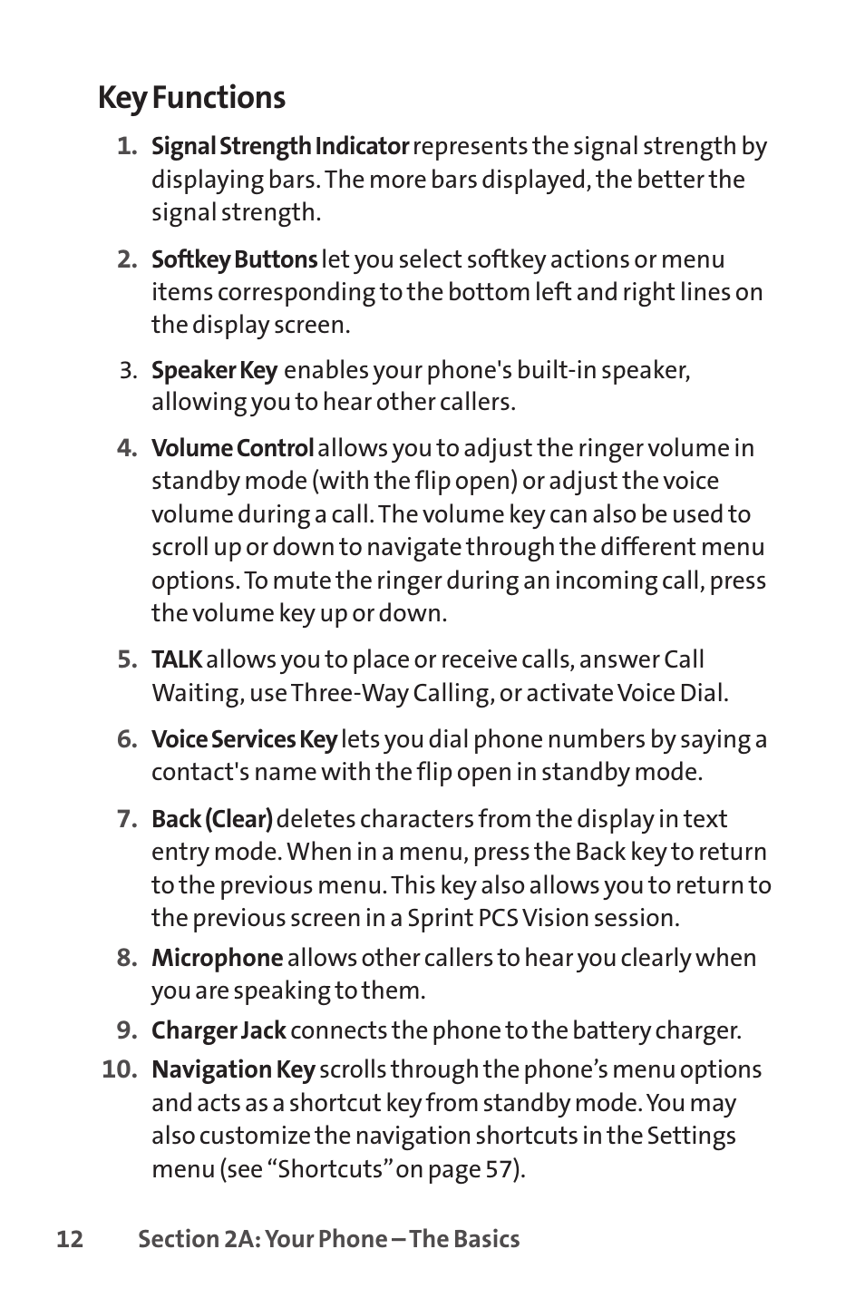 Key functions | LG LX150 User Manual | Page 25 / 189