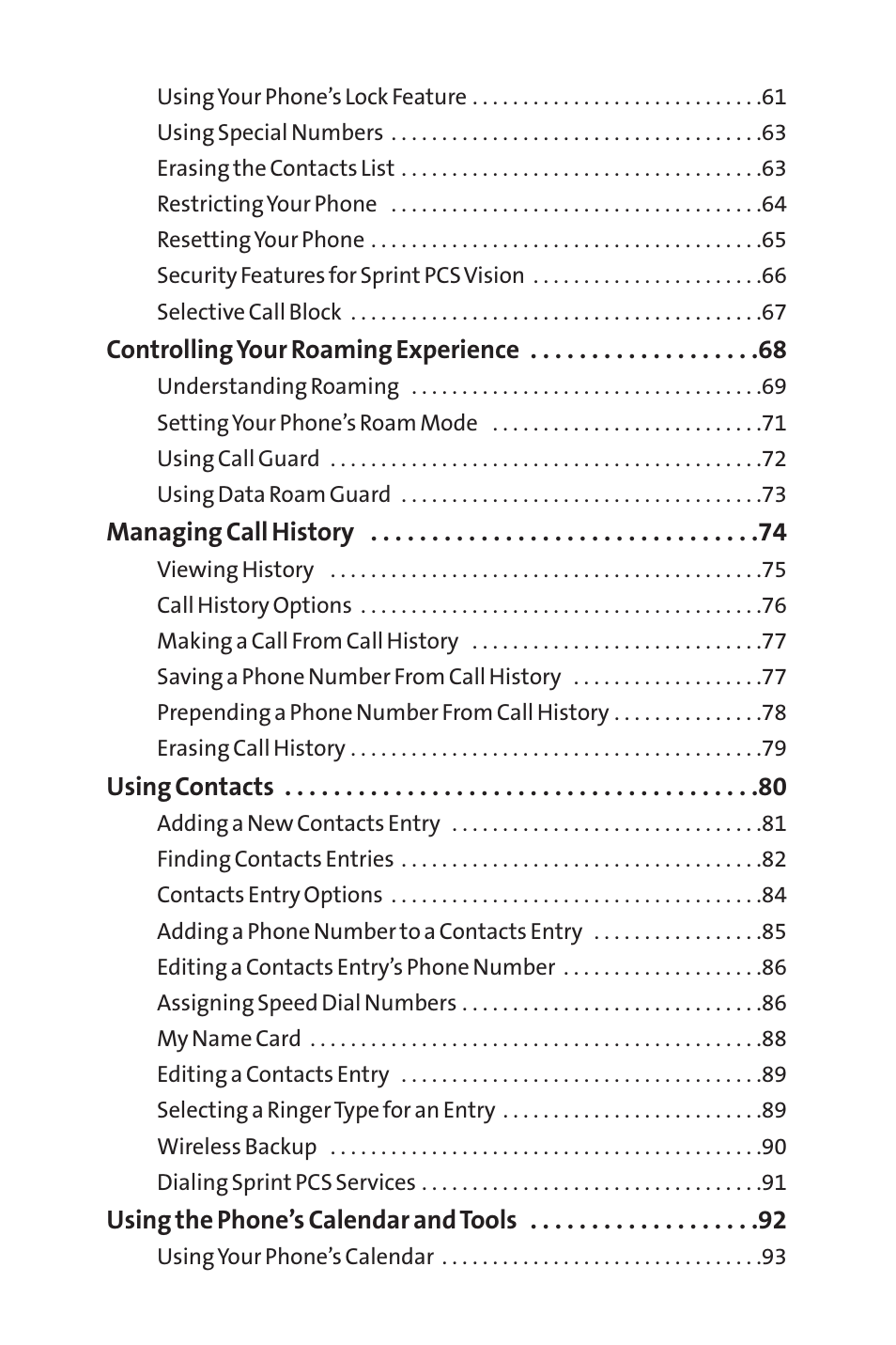 LG LX150 User Manual | Page 4 / 189