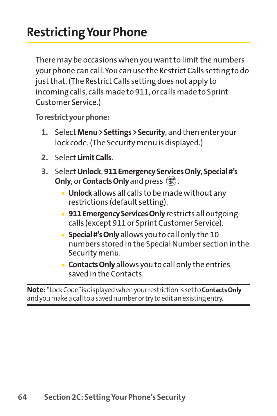 Restricting your phone | LG LX150 User Manual | Page 77 / 189