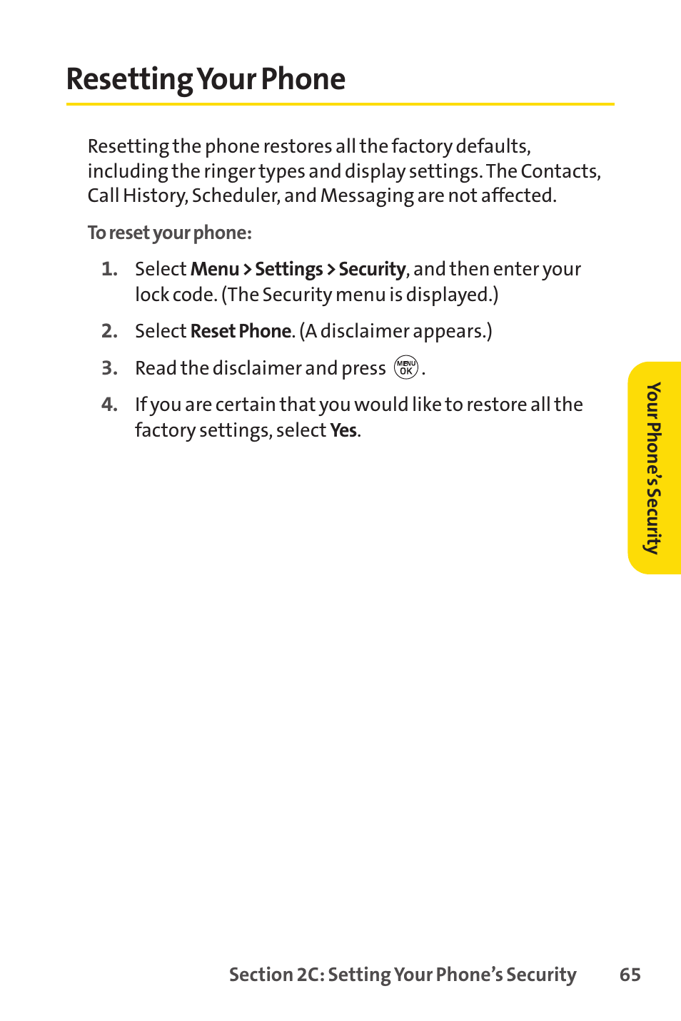 Resetting your phone | LG LX150 User Manual | Page 78 / 189