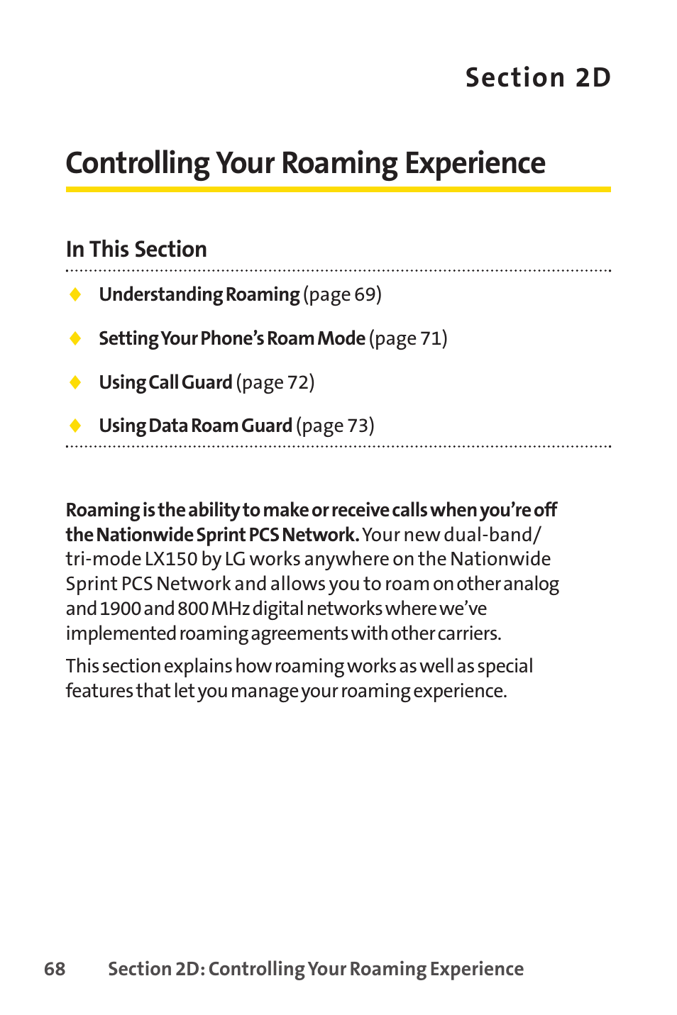 Controlling your roaming experience | LG LX150 User Manual | Page 81 / 189
