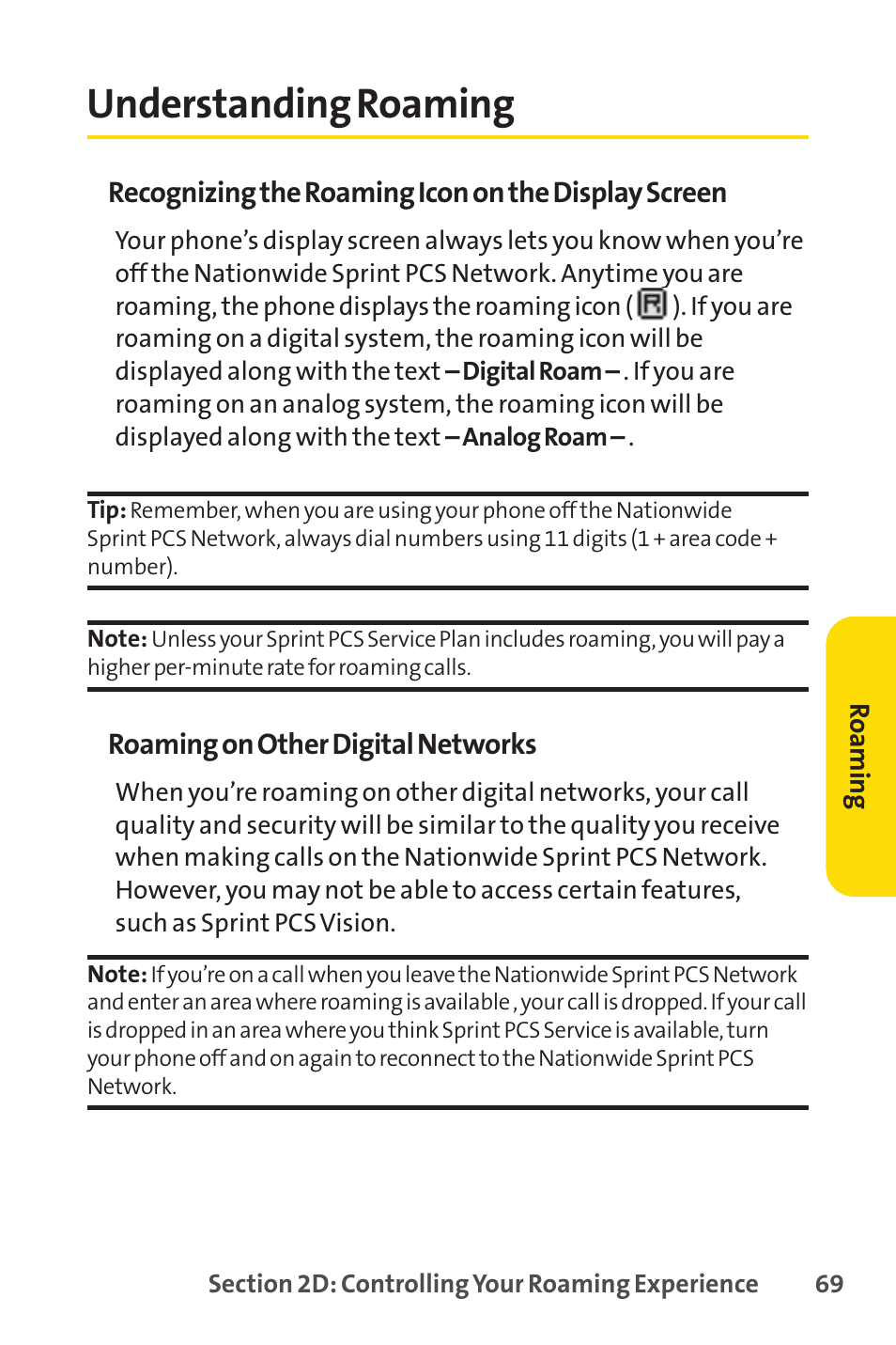 Understanding roaming | LG LX150 User Manual | Page 82 / 189