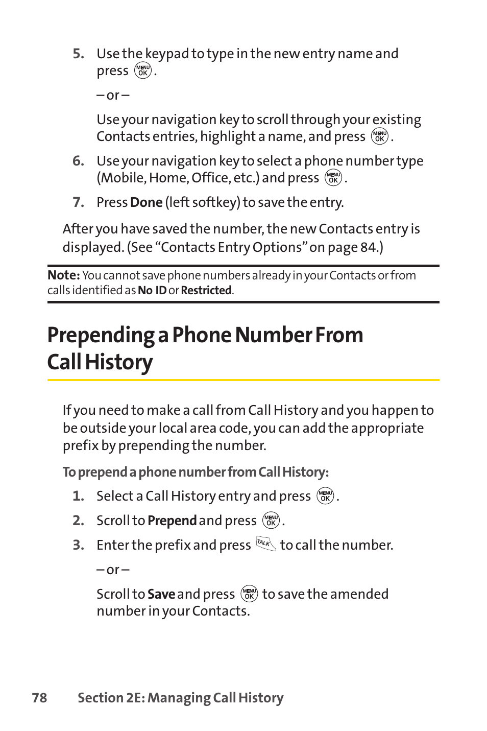 Prepending a phone number from call history | LG LX150 User Manual | Page 91 / 189