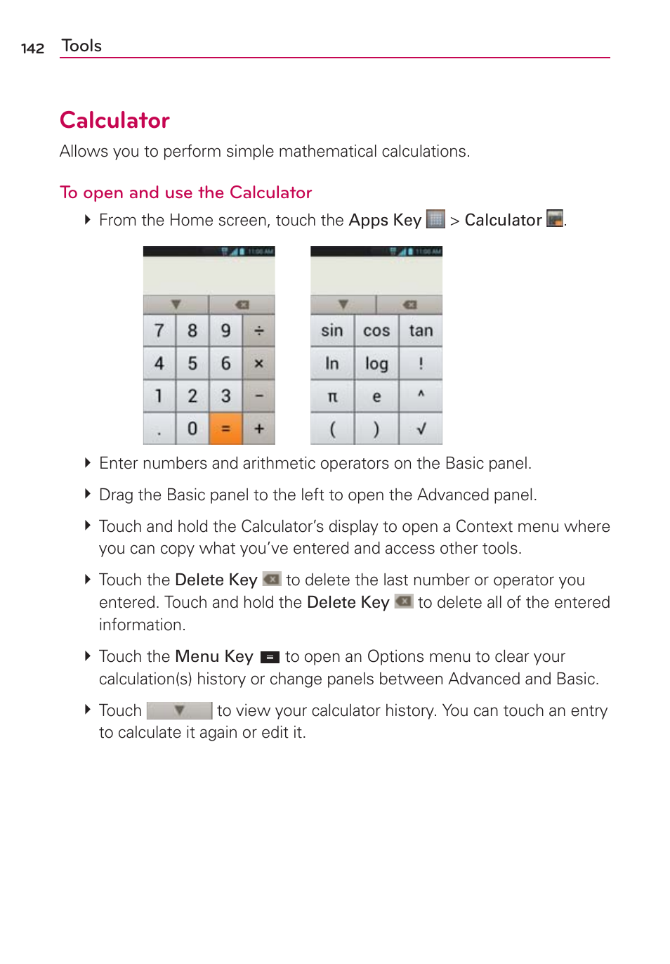 Calculator | LG MS770 User Manual | Page 144 / 190