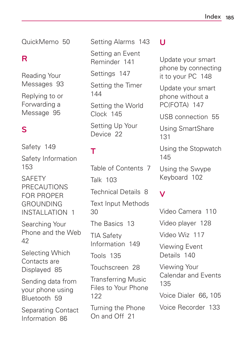 LG MS770 User Manual | Page 187 / 190