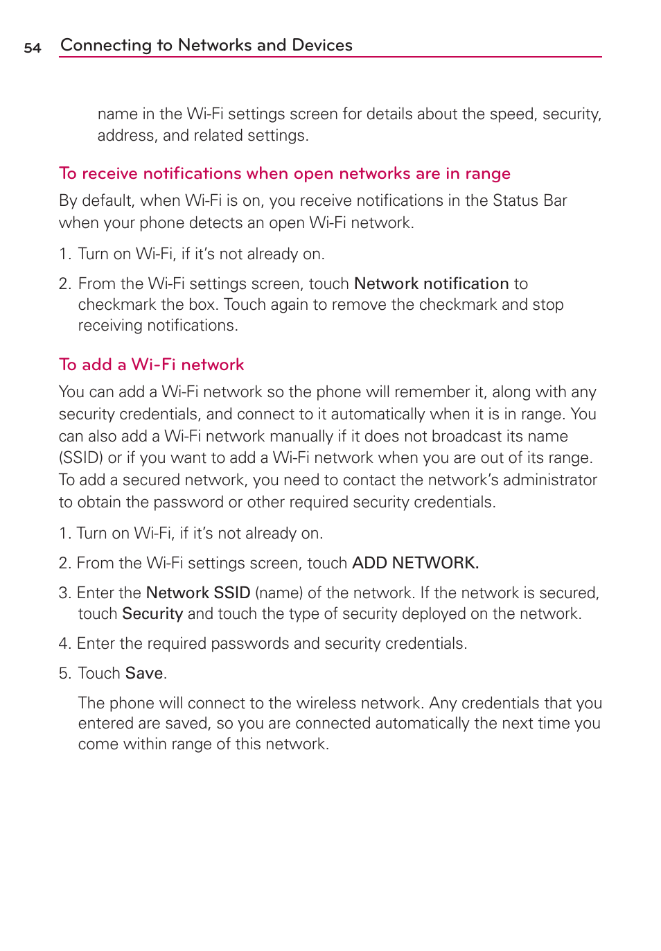 LG MS770 User Manual | Page 56 / 190