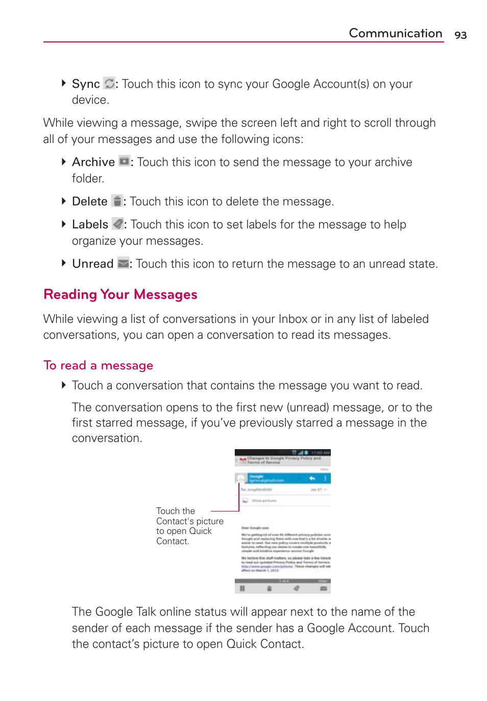 Reading your messages | LG MS770 User Manual | Page 95 / 190