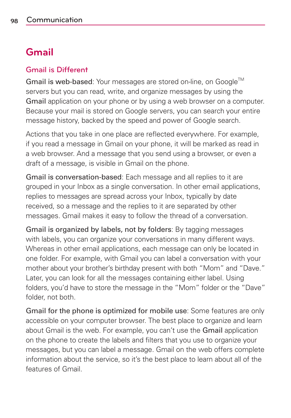 Gmail | LG VS910 User Manual | Page 100 / 239