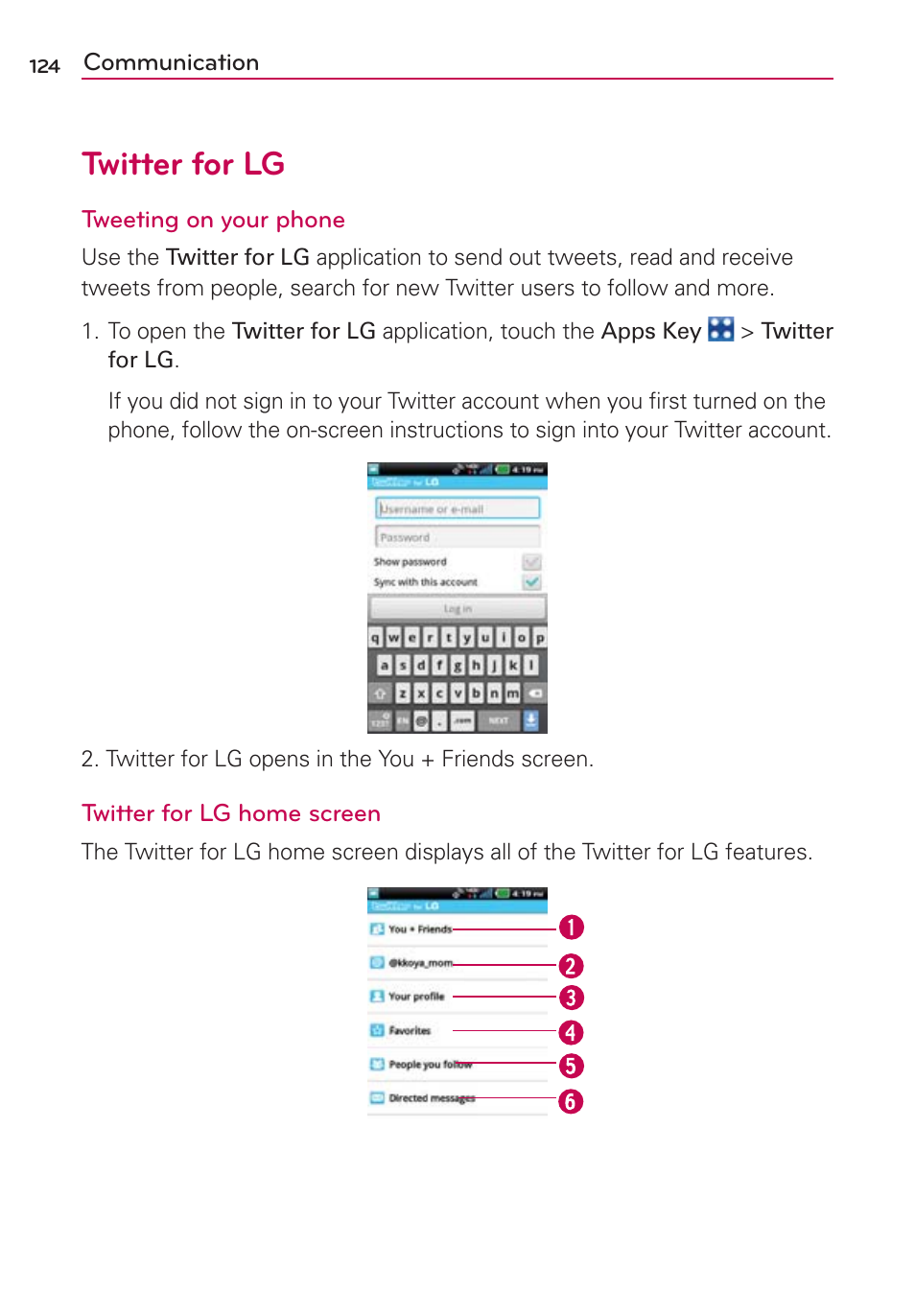 Twitter for lg | LG VS910 User Manual | Page 126 / 239