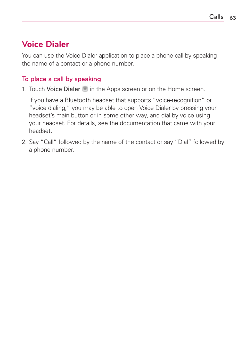Voice dialer | LG VS910 User Manual | Page 65 / 239