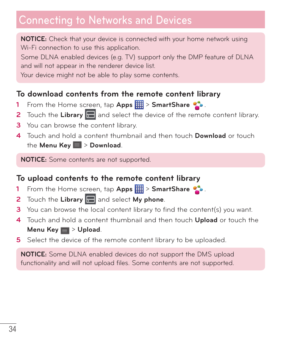 Connecting to networks and devices | LG D500 User Manual | Page 35 / 134