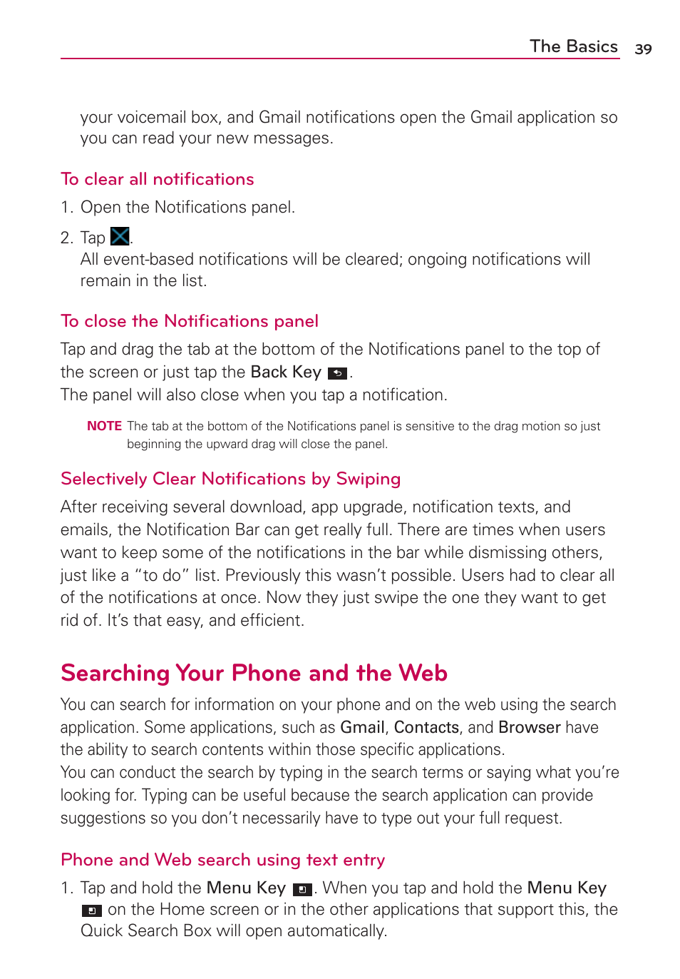 Searching your phone and the web | LG LGVS920 User Manual | Page 41 / 192