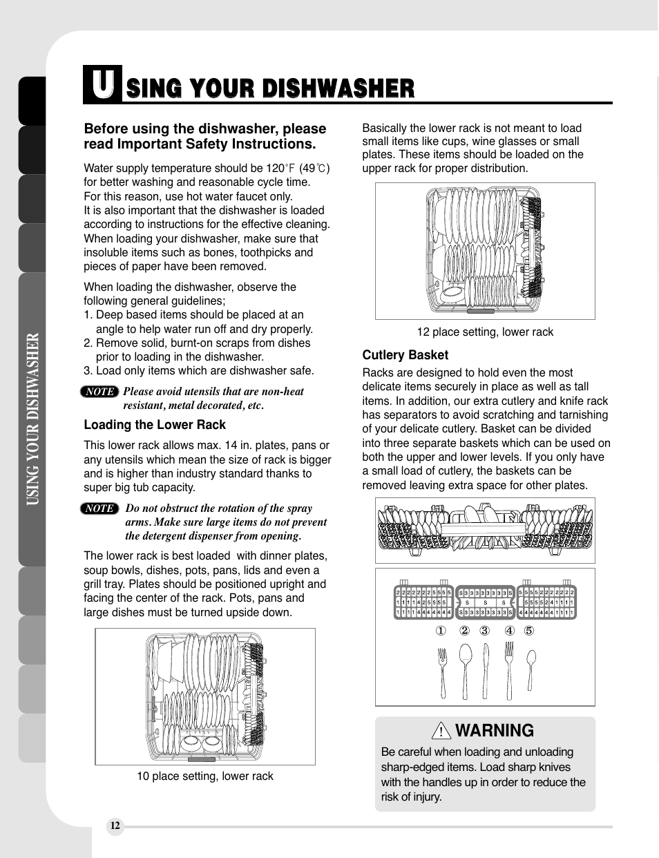 LG LDF6810ST User Manual | Page 12 / 48