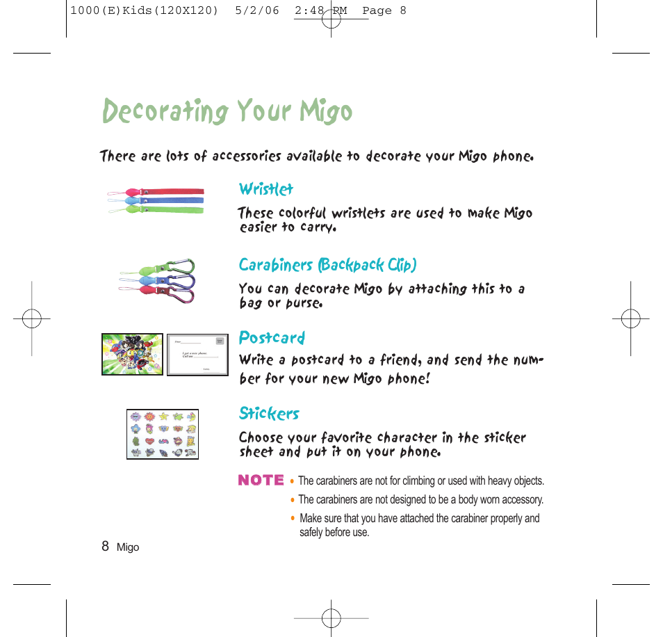 Decorating your migo | LG VX1000 User Manual | Page 11 / 20