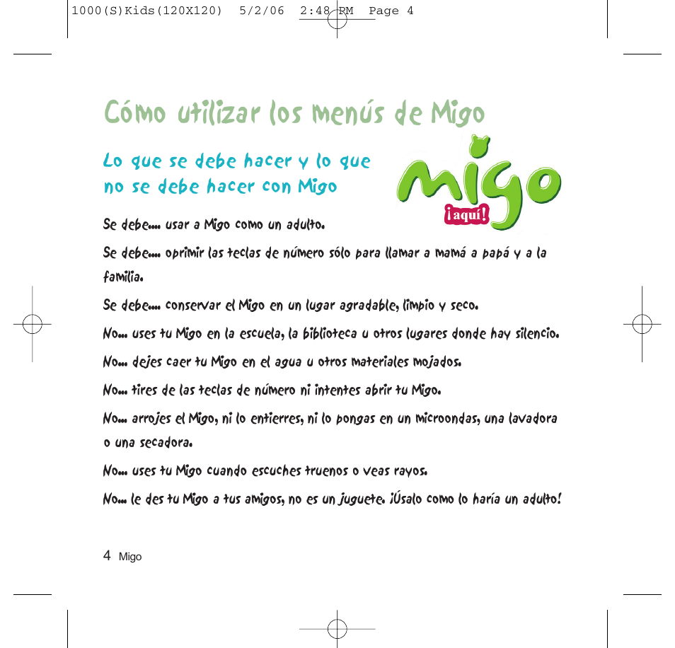 Cómo utilizar los menús de migo | LG VX1000 User Manual | Page 16 / 20