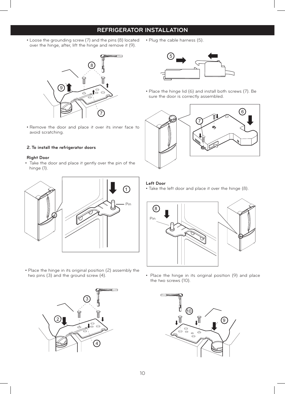 Refrigerator installation | LG LFC20770SB User Manual | Page 11 / 30