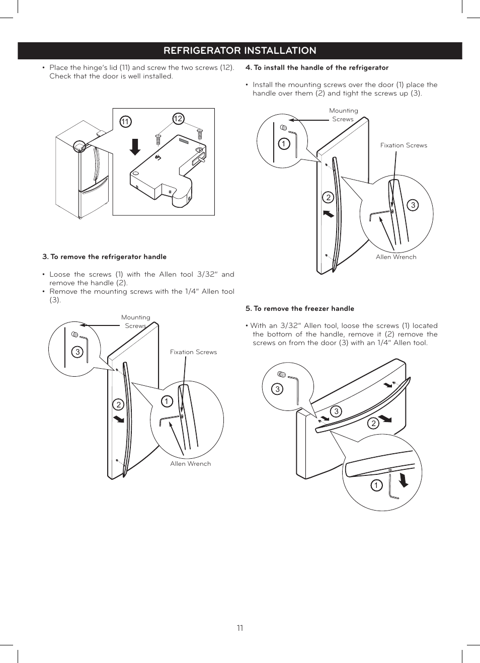 Refrigerator installation | LG LFC20770SB User Manual | Page 12 / 30