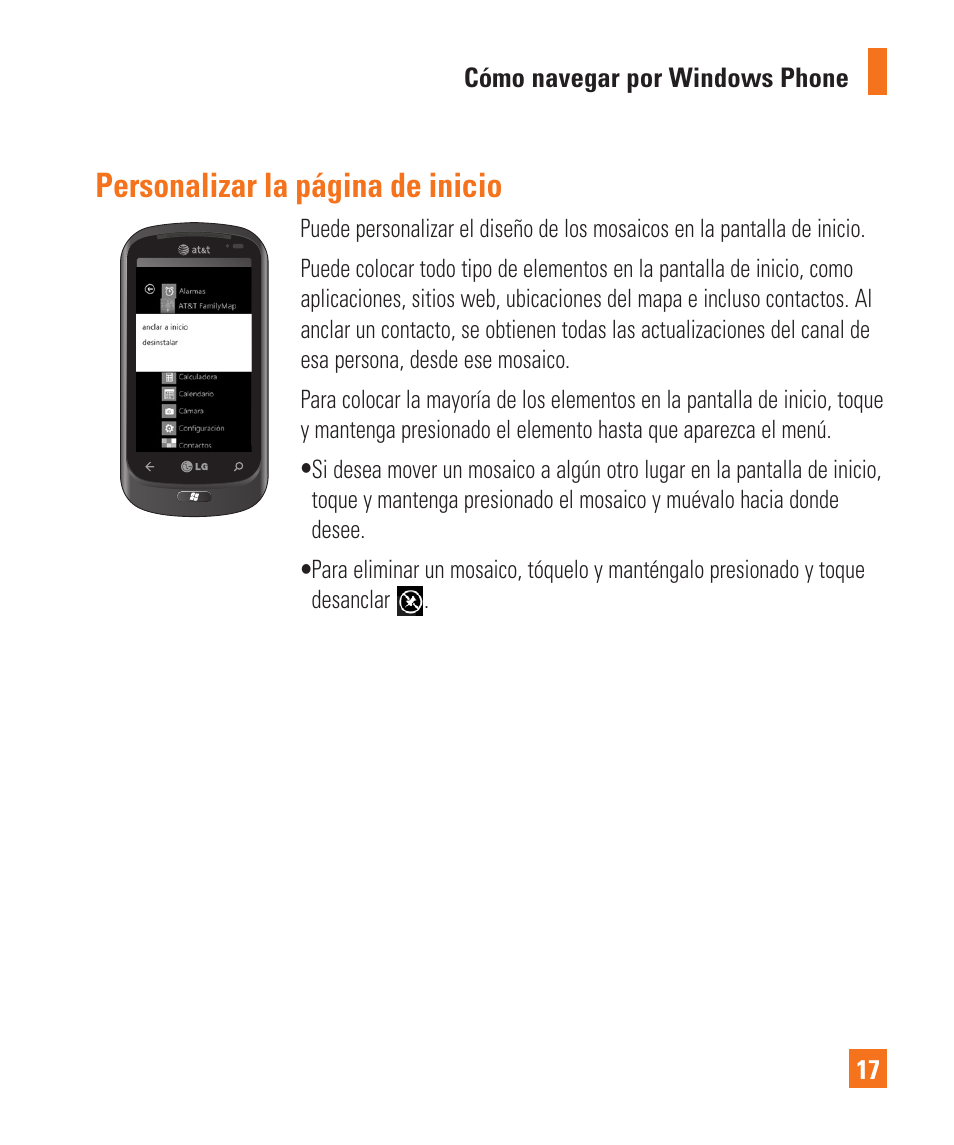 Personalizar la página de inicio | LG LGC900 User Manual | Page 135 / 244