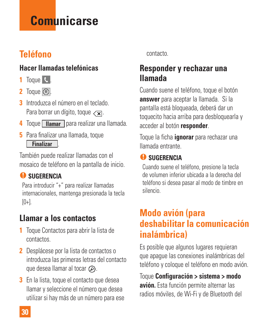 Comunicarse, Teléfono, Llamar a los contactos | Responder y rechazar una llamada | LG LGC900 User Manual | Page 148 / 244