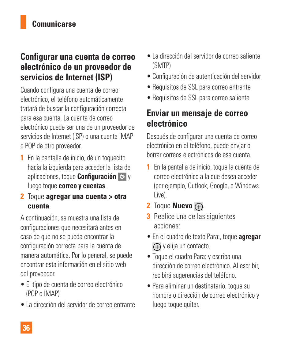 Enviar un mensaje de correo electrónico | LG LGC900 User Manual | Page 154 / 244