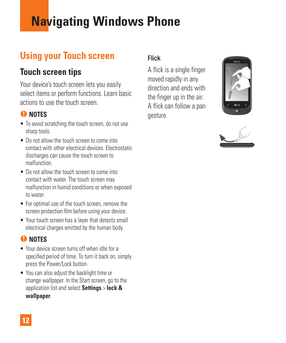 Navigating windows phone, Using your touch screen, Touch screen tips | LG LGC900 User Manual | Page 16 / 244