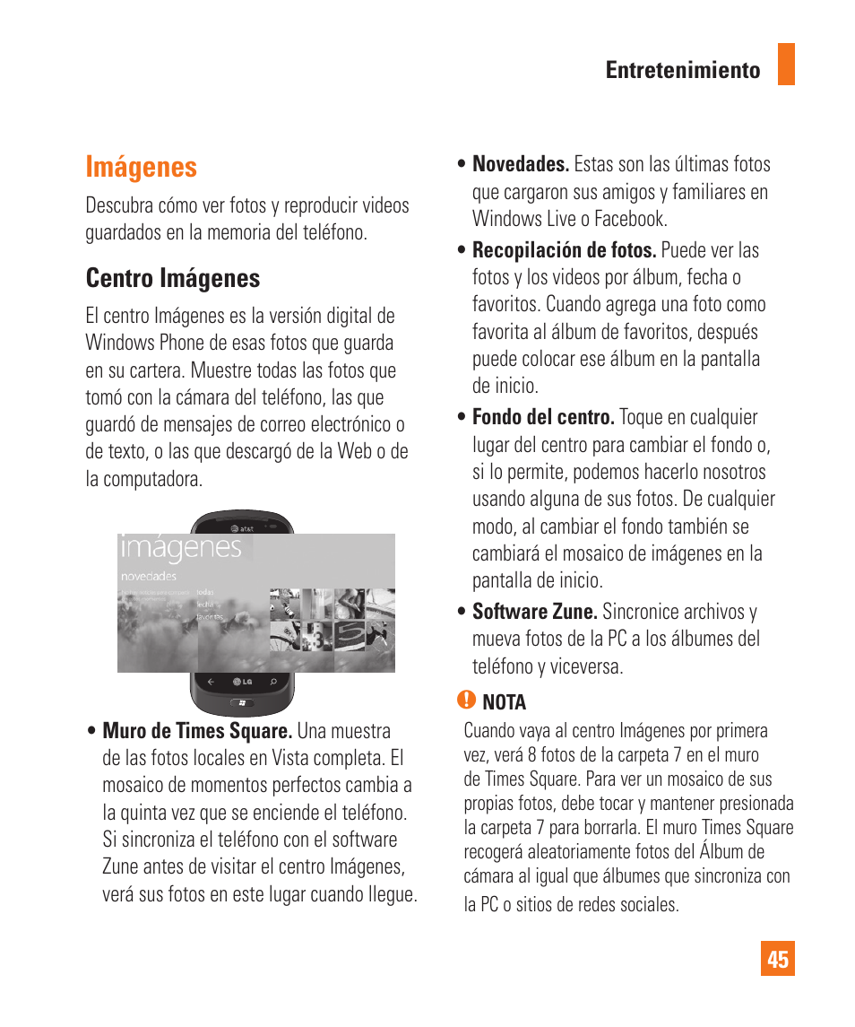 Imágenes, Centro imágenes | LG LGC900 User Manual | Page 163 / 244