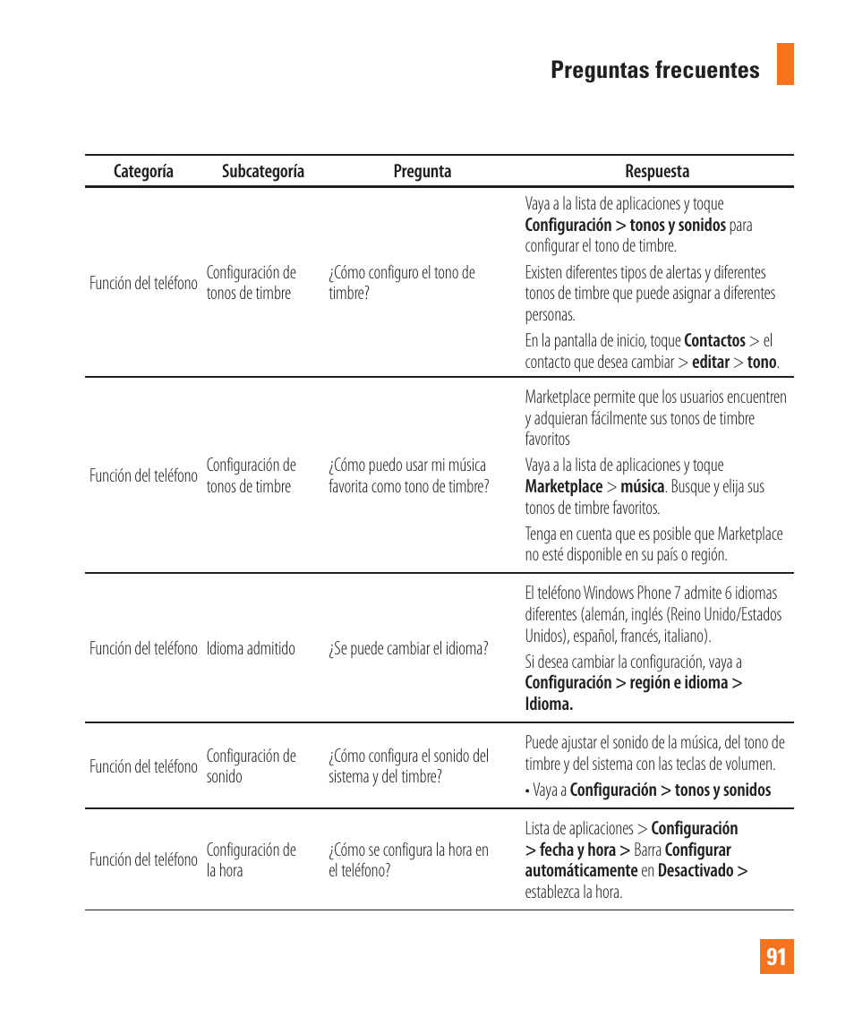 Preguntas frecuentes 91 | LG LGC900 User Manual | Page 209 / 244