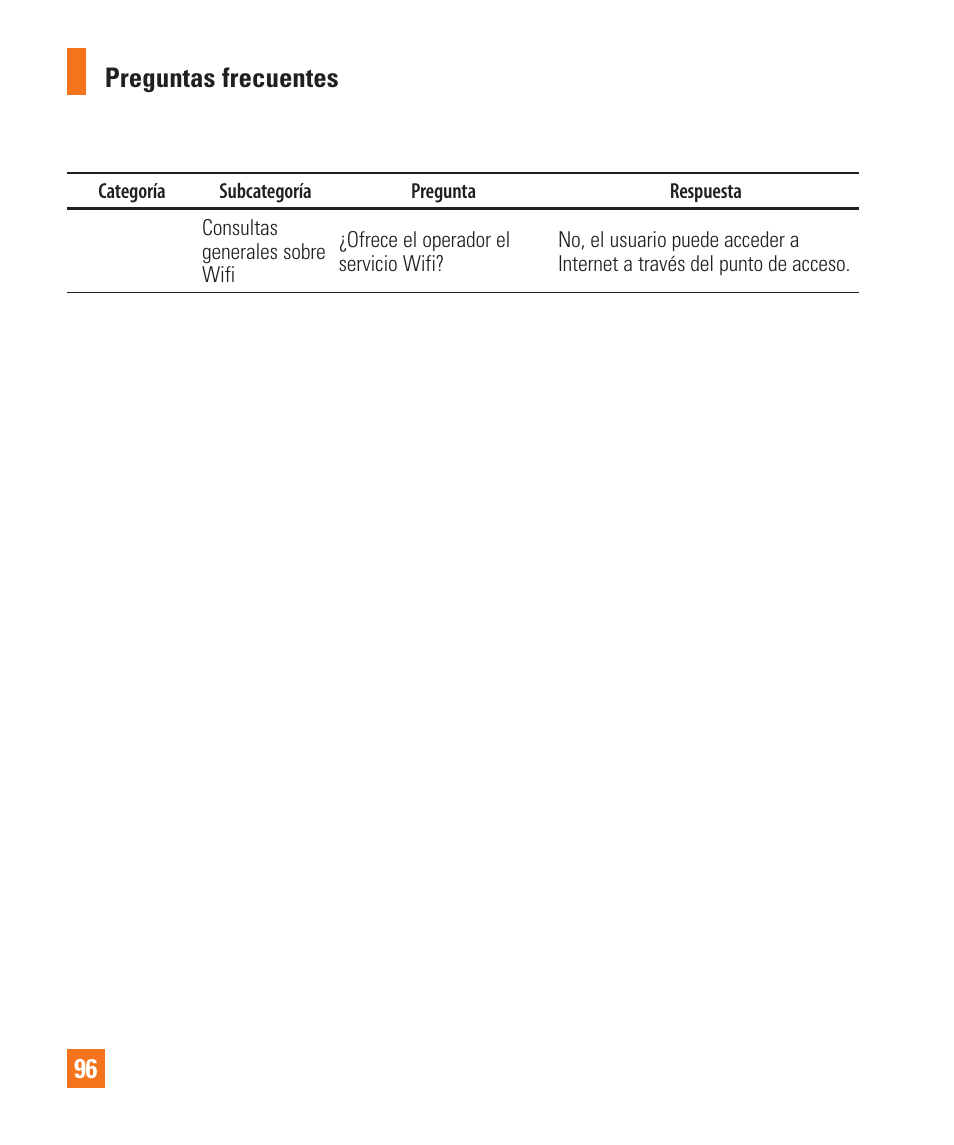 Preguntas frecuentes 96 | LG LGC900 User Manual | Page 214 / 244