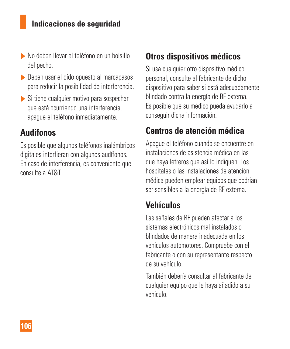 Audífonos, Otros dispositivos médicos, Centros de atención médica | Vehículos | LG LGC900 User Manual | Page 224 / 244