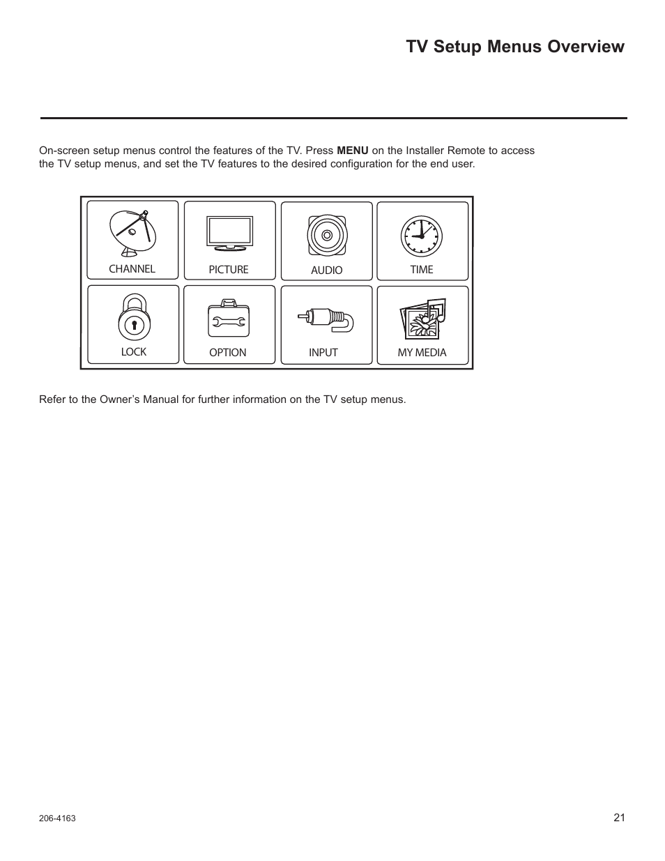 Tv setup menus overview | LG 32LD320H User Manual | Page 138 / 267