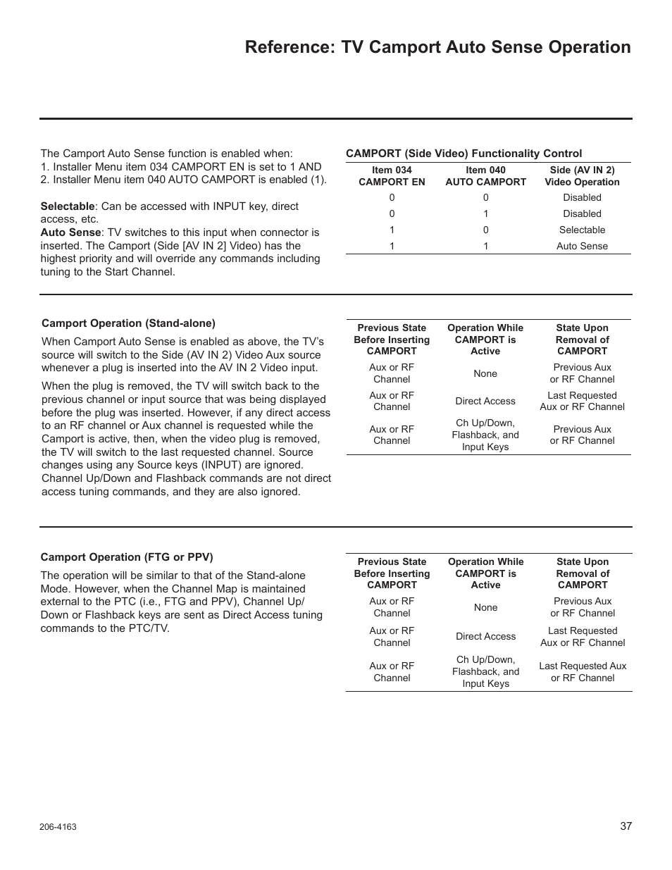 Reference: tv camport auto sense operation | LG 32LD320H User Manual | Page 154 / 267