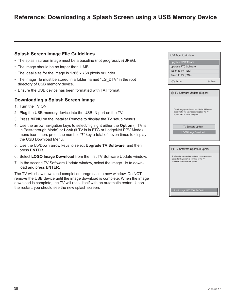 Splash screen image file guidelines, Downloading a splash screen image | LG 32LD320H User Manual | Page 202 / 267
