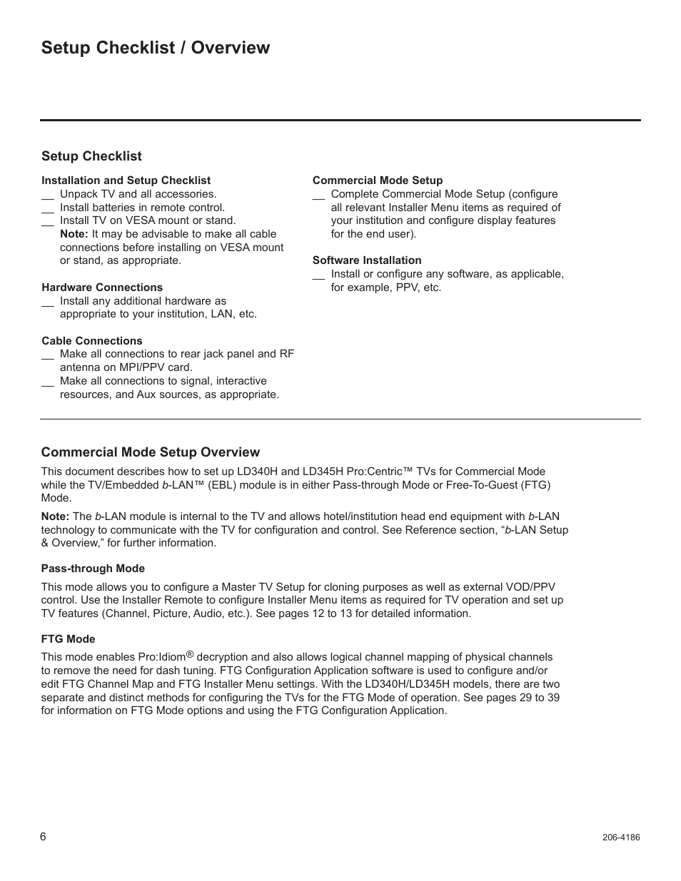 Setup checklist / overview | LG 32LD320H User Manual | Page 218 / 267
