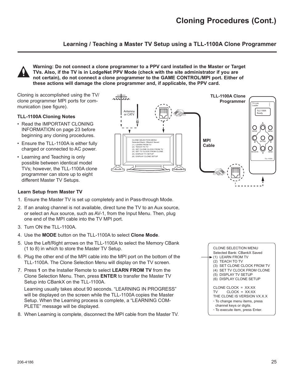 Cloning procedures (cont.) | LG 32LD320H User Manual | Page 237 / 267