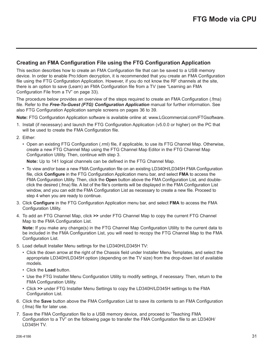 Ftg mode via cpu | LG 32LD320H User Manual | Page 243 / 267