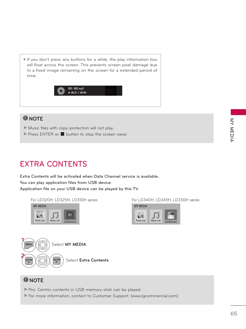 Extra contents | LG 32LD320H User Manual | Page 65 / 267