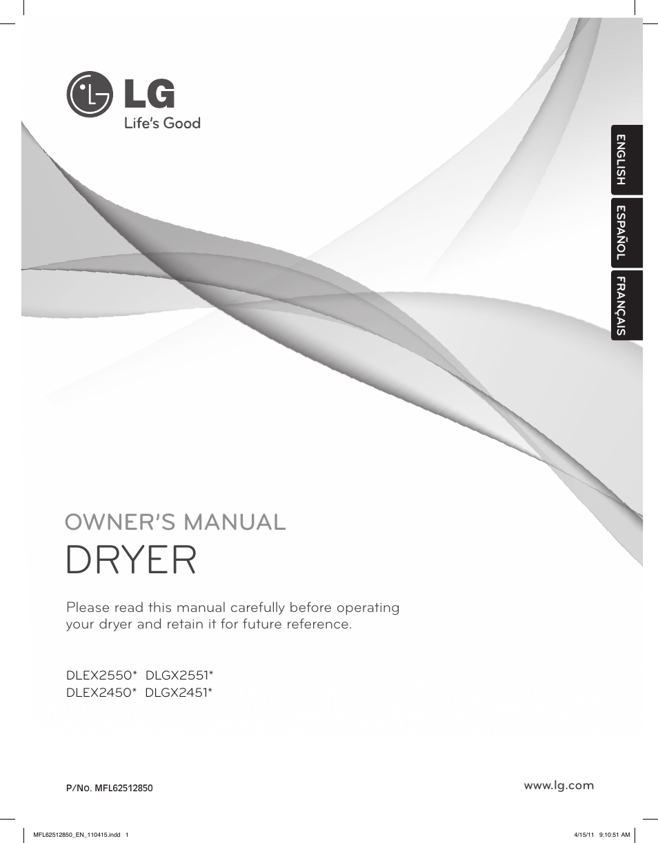 LG DLEX2450R User Manual | 148 pages