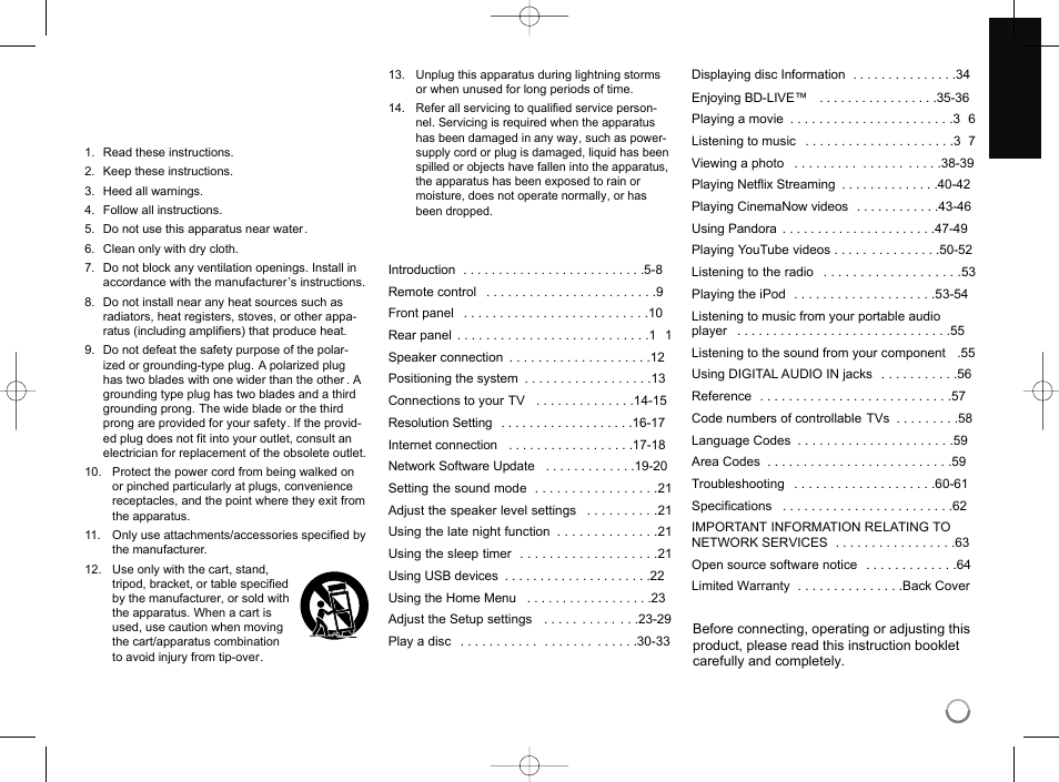 LG LHB953 User Manual | Page 3 / 65