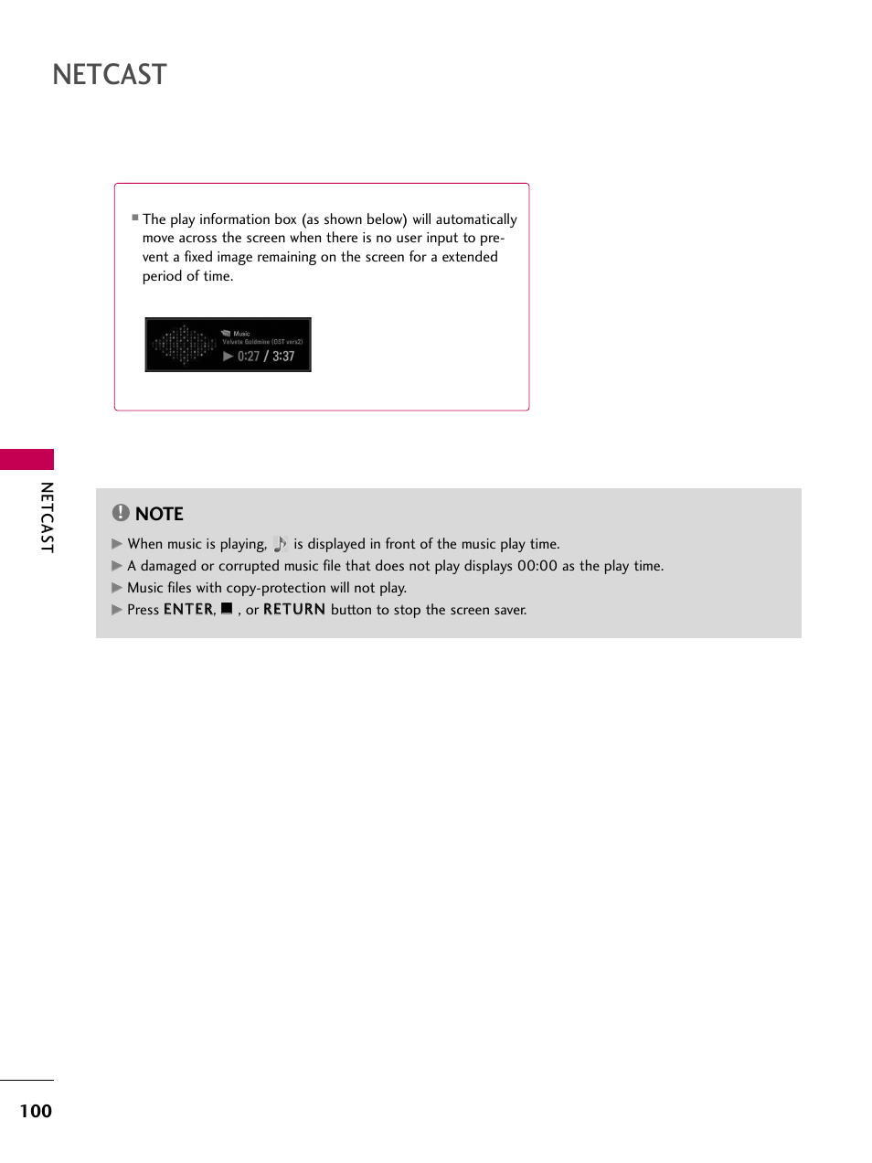 Netcast | LG 47LH50 User Manual | Page 100 / 194