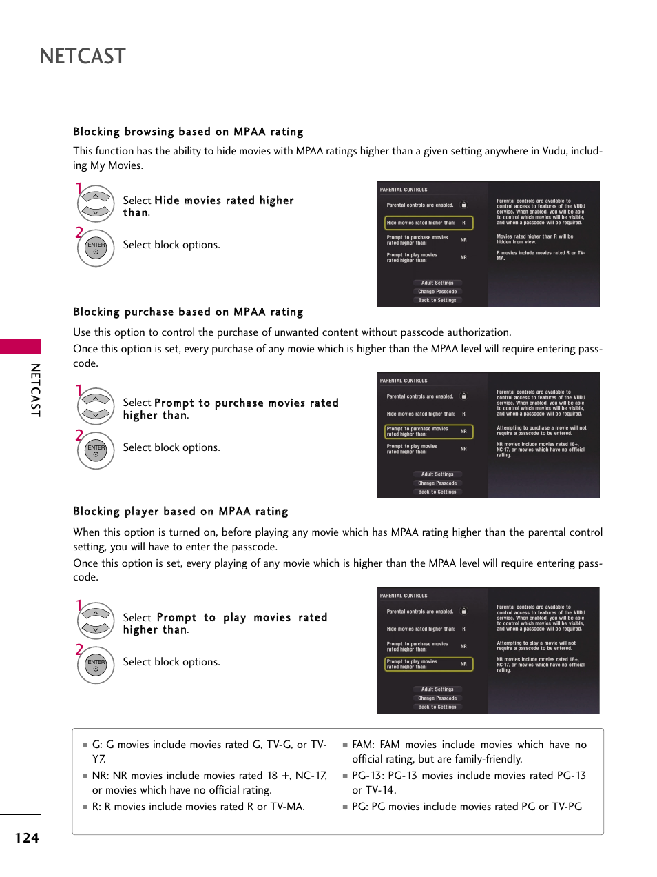 Netcast | LG 47LH50 User Manual | Page 124 / 194