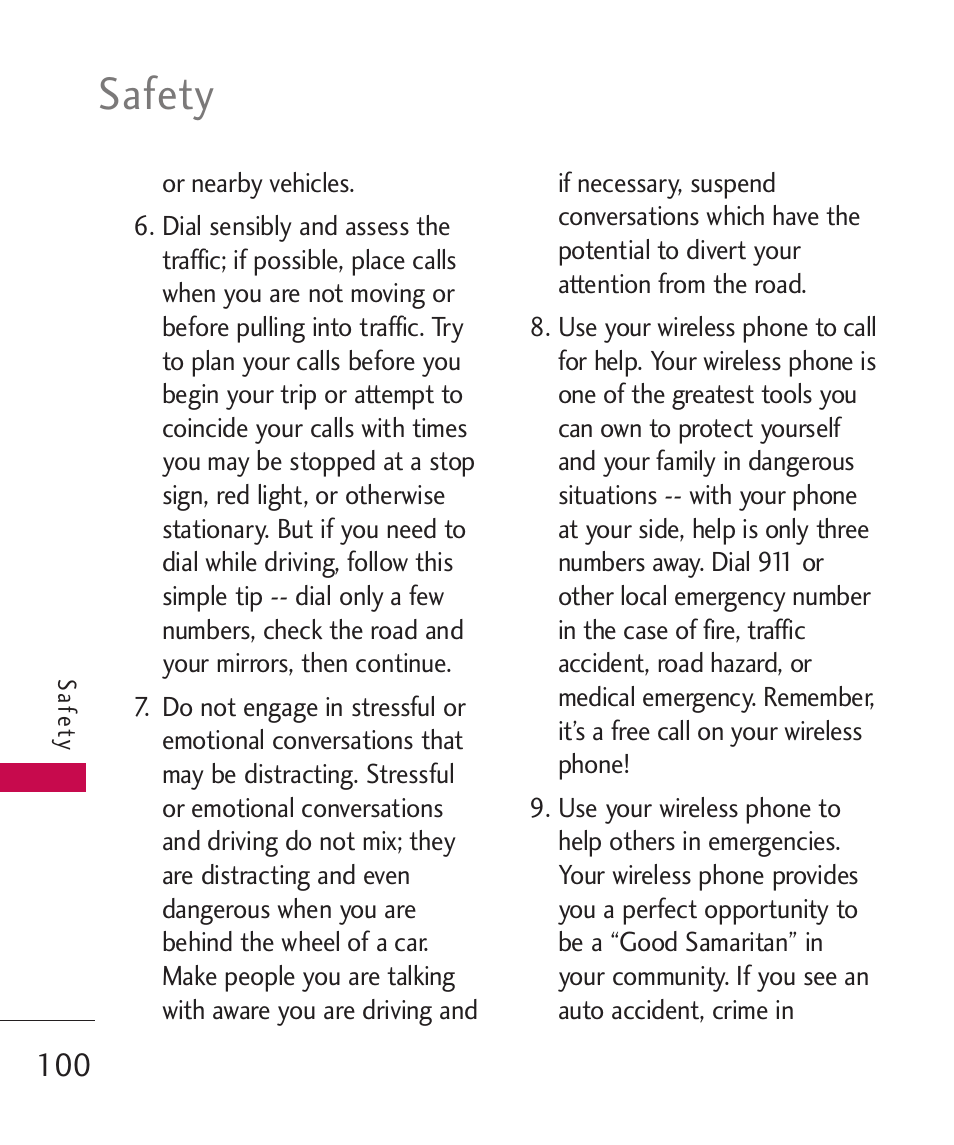 Safety | LG LG370 User Manual | Page 102 / 119