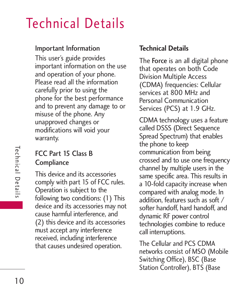 Technical details | LG LG370 User Manual | Page 12 / 119
