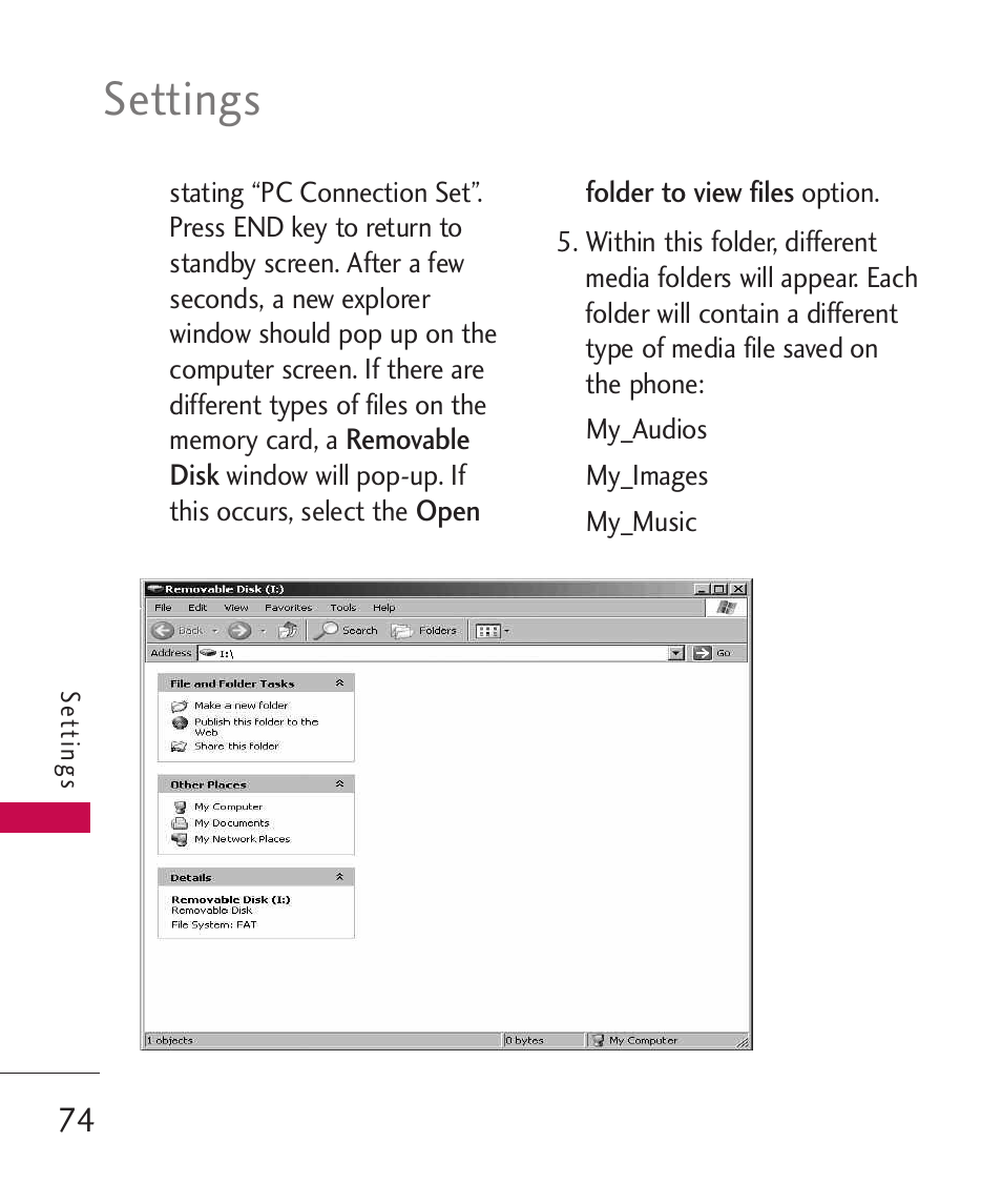 Settings | LG LG370 User Manual | Page 76 / 119