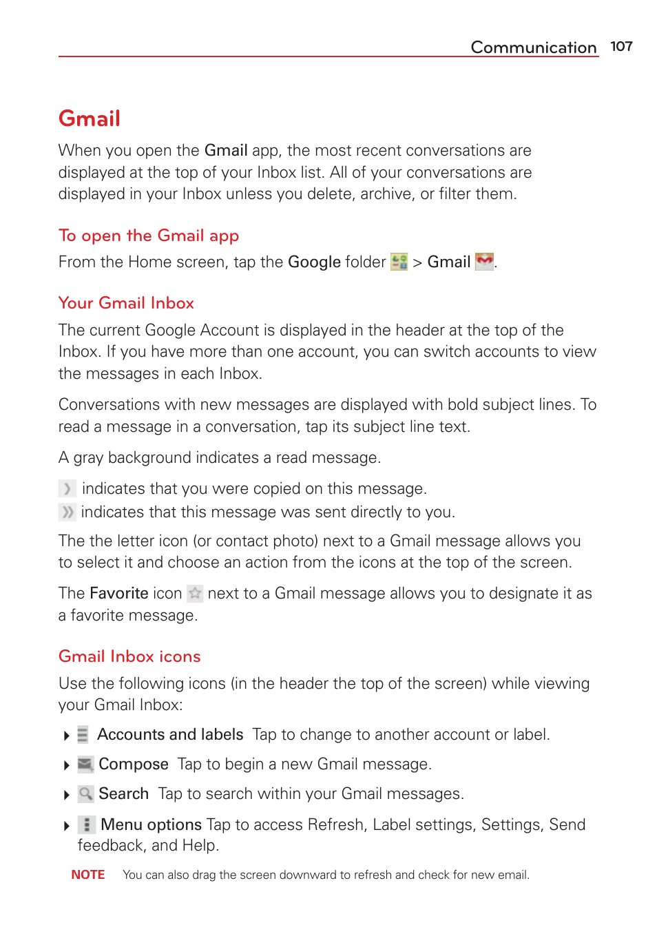 Gmail | LG LGVS876 User Manual | Page 109 / 226