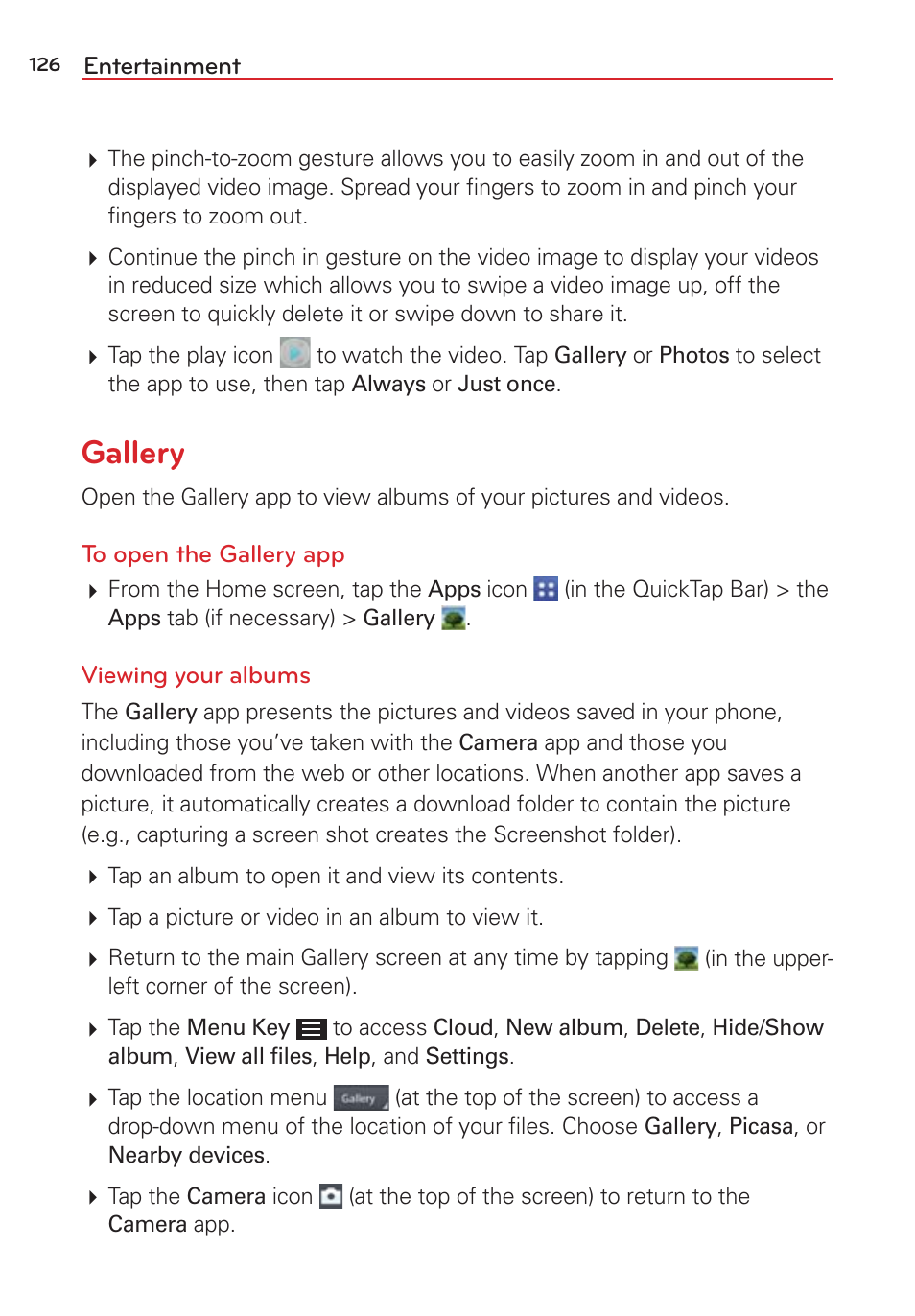 Gallery | LG LGVS876 User Manual | Page 128 / 226