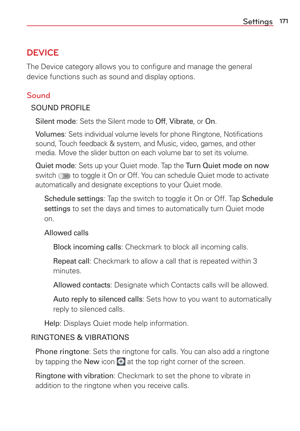 Device | LG LGVS876 User Manual | Page 173 / 226