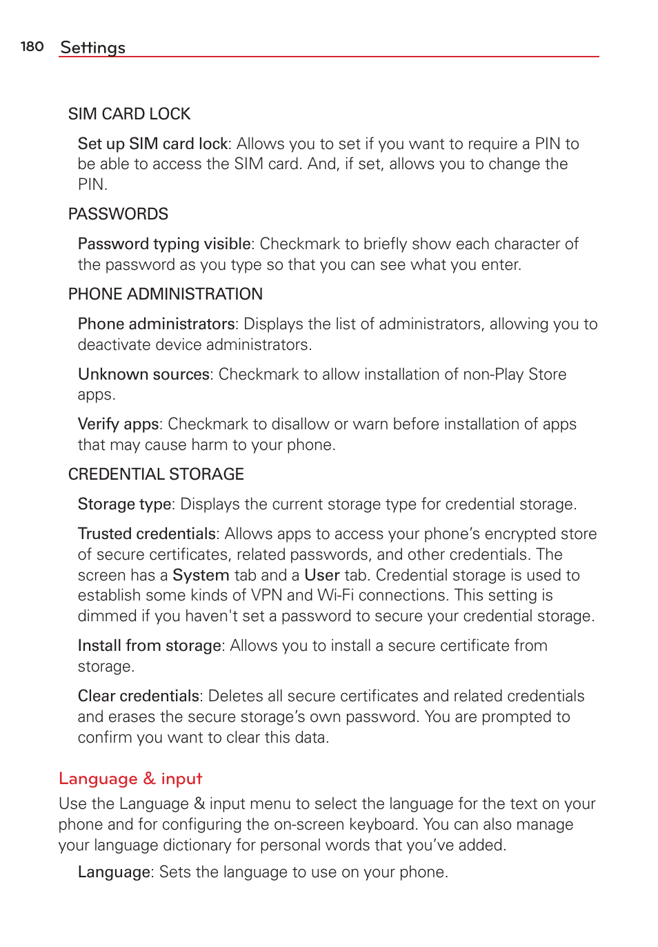 LG LGVS876 User Manual | Page 182 / 226